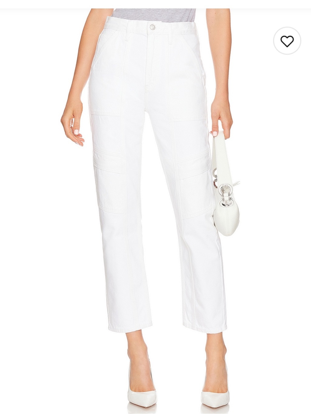 Agolde White Straight-Leg Cargo Jeans